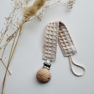 Waffle Pacifier Clip - Beige