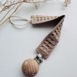 Waffle Pacifier Clip - Tan