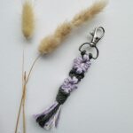 Lilac Floral Macrame Keychain