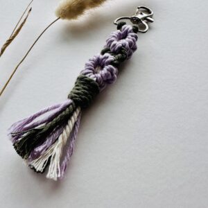 Lilac Floral Macrame Keychain