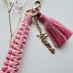 Mama Blush Pink Tassle Macrame Keychain