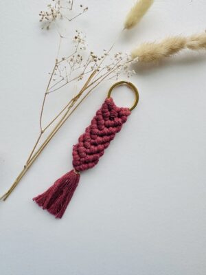 Terracotta Macrame Keychain