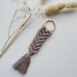 Taupe Macrame Keychain