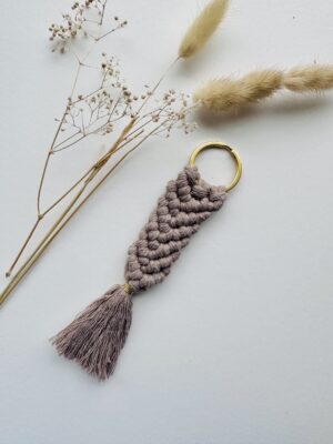 Taupe Macrame Keychain