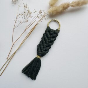 Green Macrame Keychain
