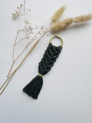 Green Macrame Keychain