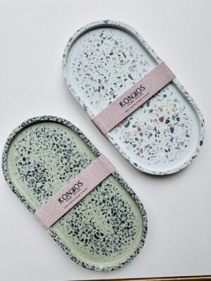 Mint Green/Brown Terrazzo Trinket Tray
