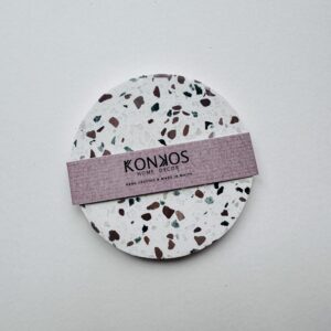 White & Browns Terrazzo Coaster