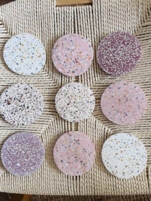 White & Grey/Brown Terrazzo Coaster - Image 2