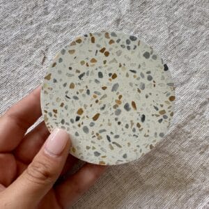 White & Grey/Brown Terrazzo Coaster