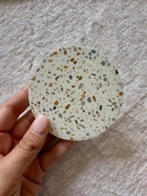 White & Grey/Brown Terrazzo Coaster