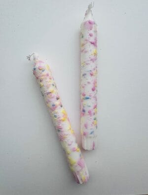 Rainbow Confetti Taper Candle - Image 2