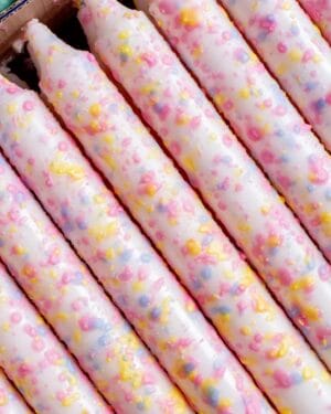 Rainbow Confetti Taper Candle - Image 3