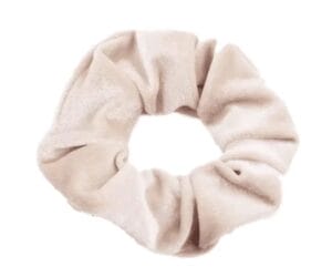 Small Beige Velvet Scrunchie