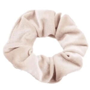 Small Beige Velvet Scrunchie