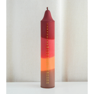 Adventkaars Oranje-Roze-Rood